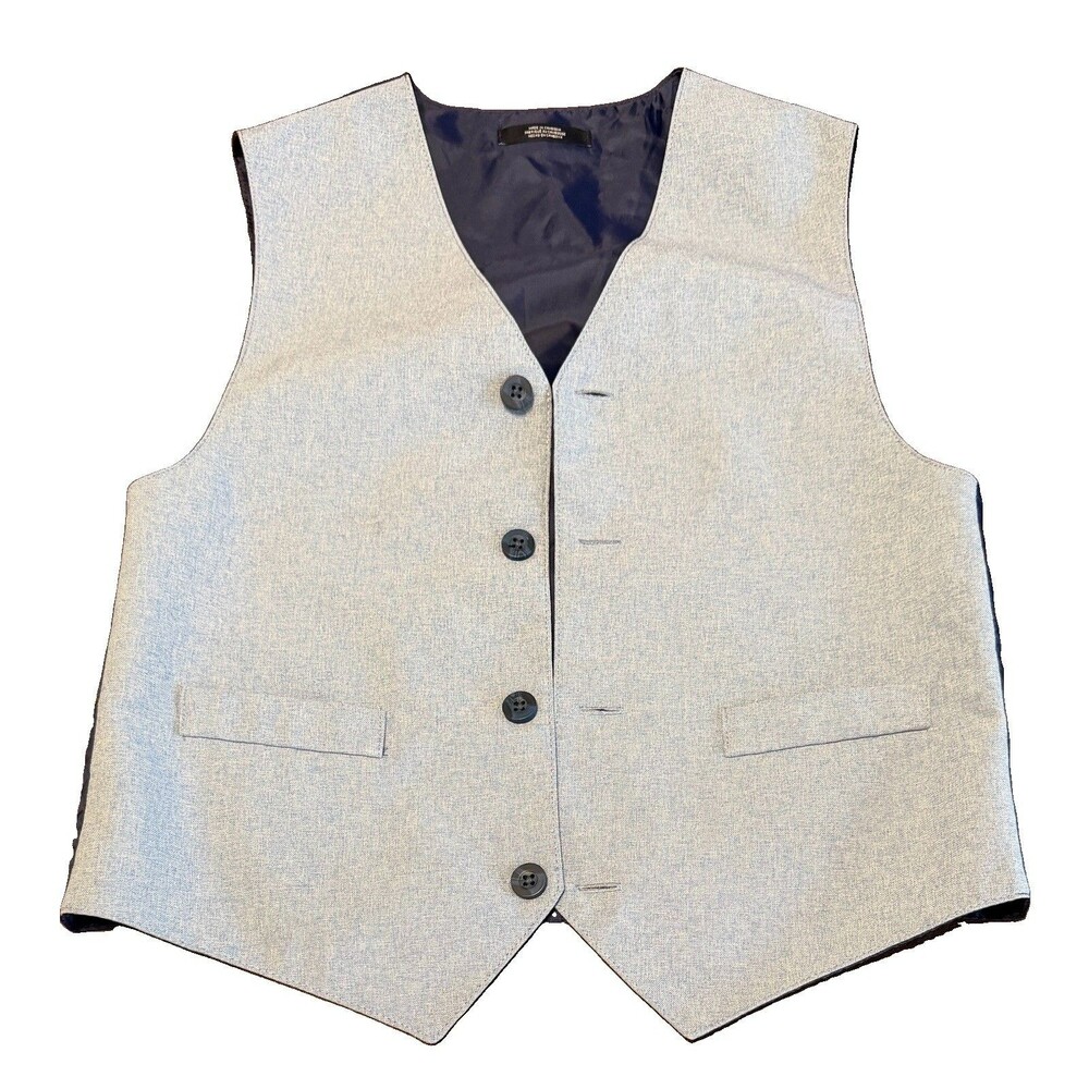 IZOD Suit Vest Boys Size 12 Blue Button-Up Formal Dress Suit Church Wedding